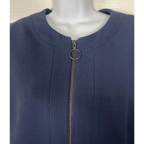 Banana Republic Peplum Ruffle Navy Jacket Women’s Size 6 - Picture 3 of 9